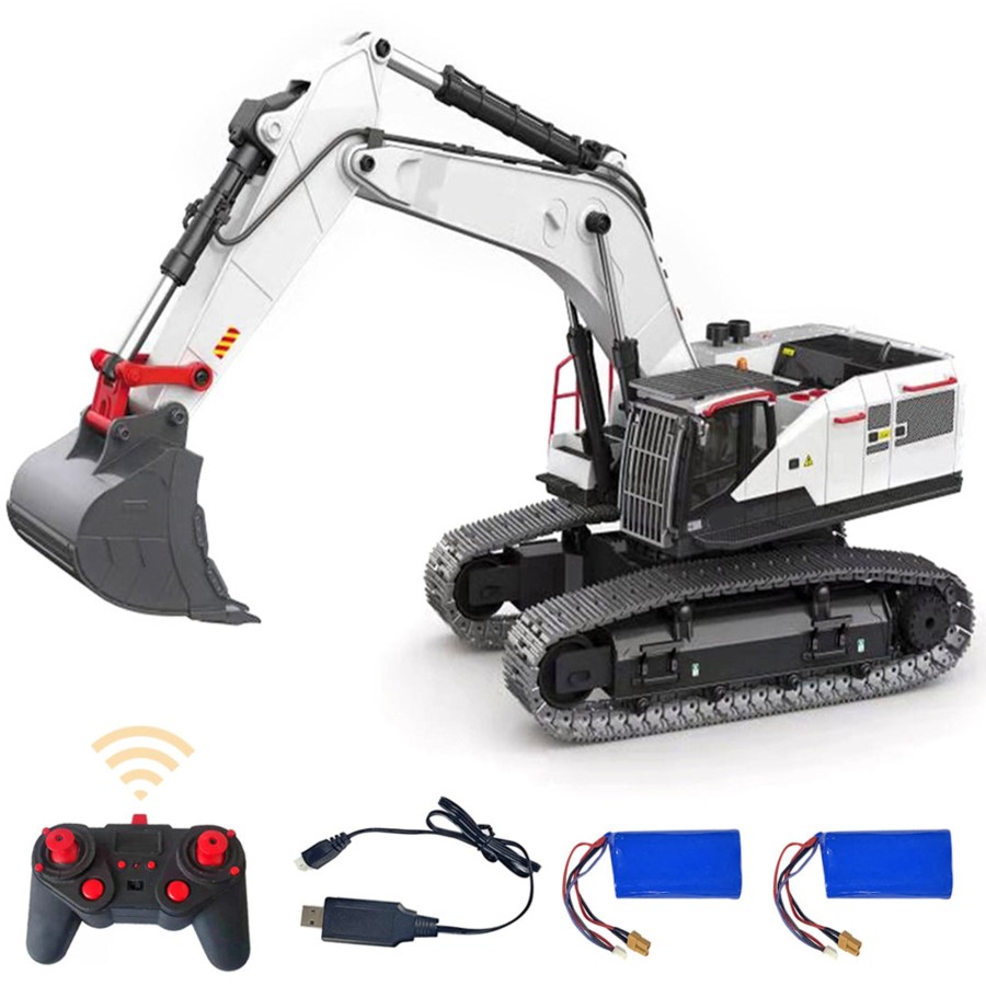 Rc Engine & Model enginediy | 1/14 Rc Excavator 2.4G 22Ch Model Simulation Alloy Construction Vehicles Toys With Led Light And Sound