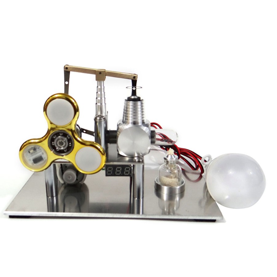 Stem Model enginediy | Enjomor Balance Type Stirling Engine Generator With Bulb, Gyroscope And Voltage Display Meter - Stem Toy