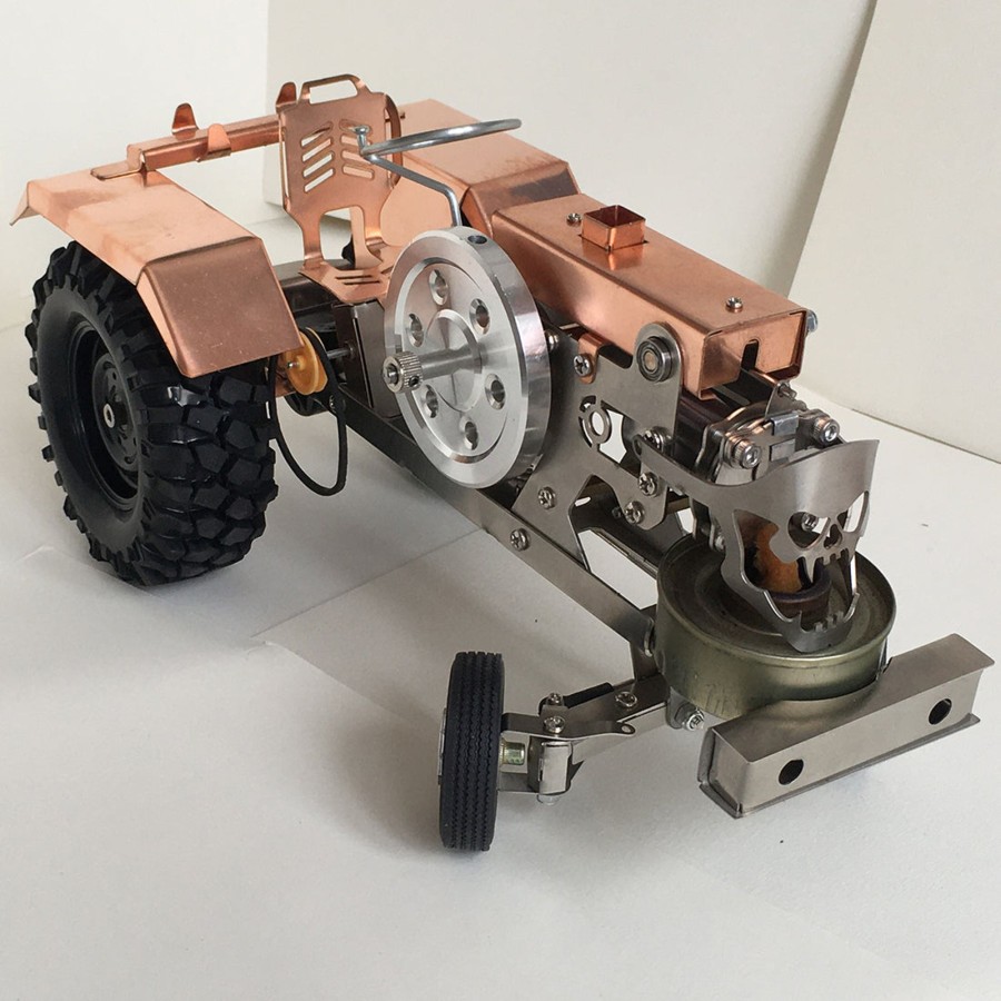 Model Engine enginediy Hot Air Stirling Engine | Stirling Engine Agricultural Tractor Model Hot Air Stirling Engine Toy With Movable Skull Head