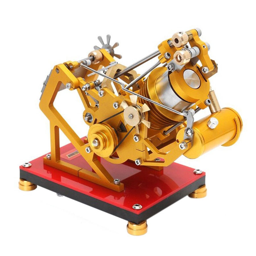 Diy Engine enginediy | Saihu V1-45 Stirling Engine Kit Golden Flame Licker Eater Vacuum Engine Model Gift Collection