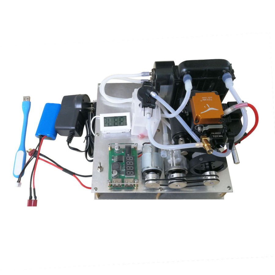 Rc Engine & Model enginediy | Toyan Methanol / Gasoline General Engine Model Diy Micro Water-Cooled Generator Set (With Water Pump / Radiator Water Tank / Thermometer)