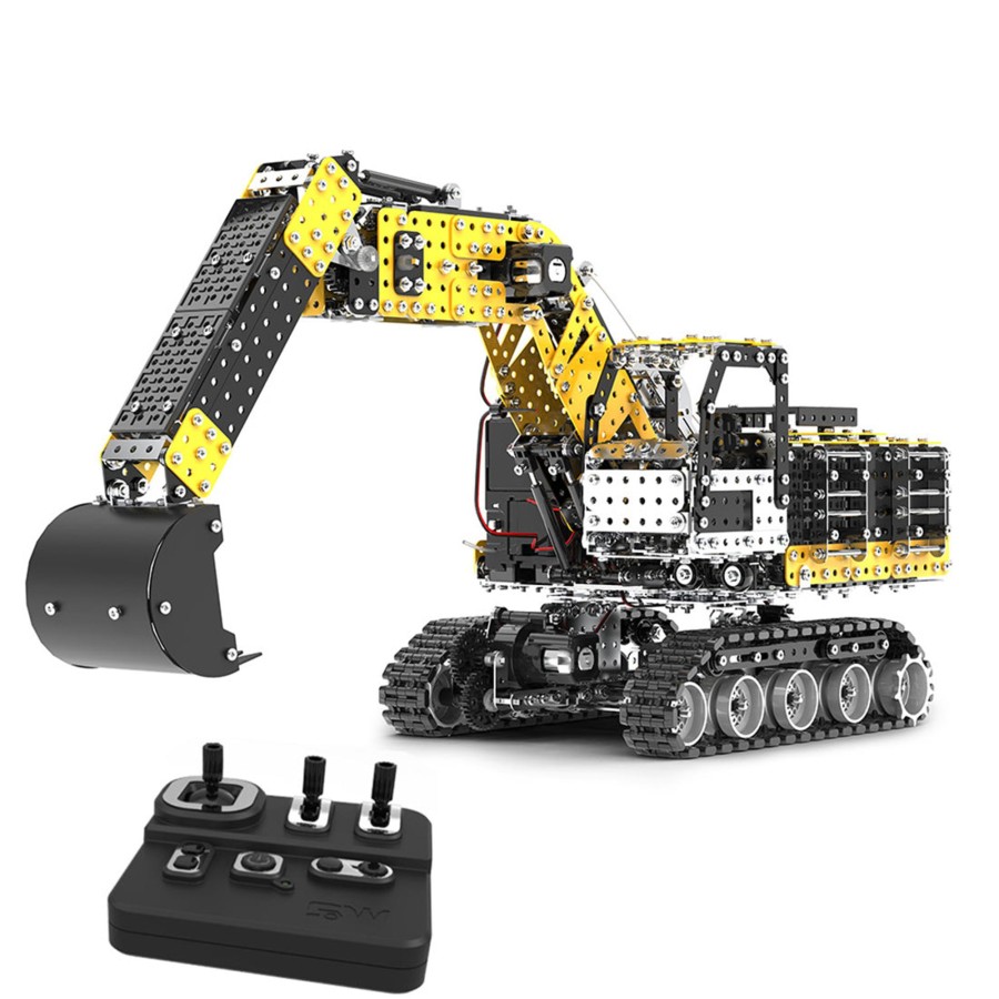 Diy Engine enginediy | 3D Metal Puzzle Rc Excavator Model Kit 2.4G 12Ch Metal Simulation Of Alloy Excavator Construction Vehicle Model Construction-2544Pcs