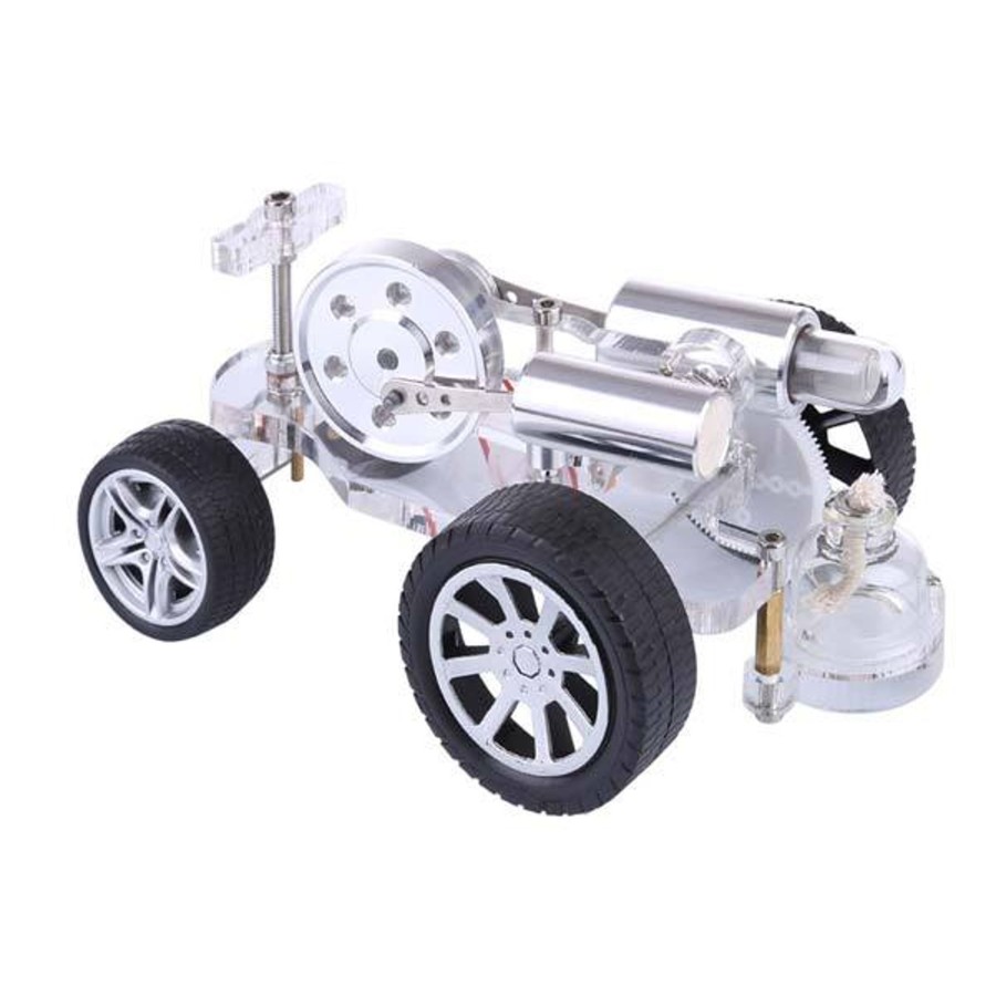 Model Engine Engine DIY Stirling Engine Vehicle | Stirling Engine Car Motor Model With Steering Science Educational Toy Enginediy