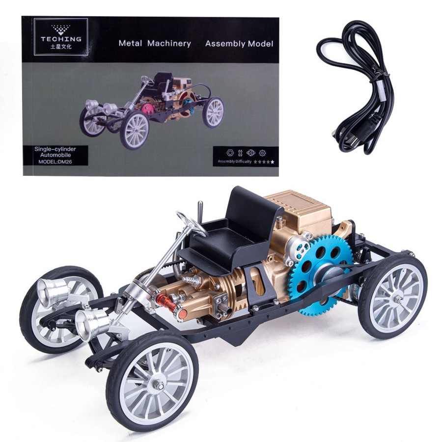 Diy Engine enginediy | Teching Car Engine Model Full Metal Assembled Single-Cylinder Automobile Engine Model Gift Collection - Used (Assembled Version) Like New