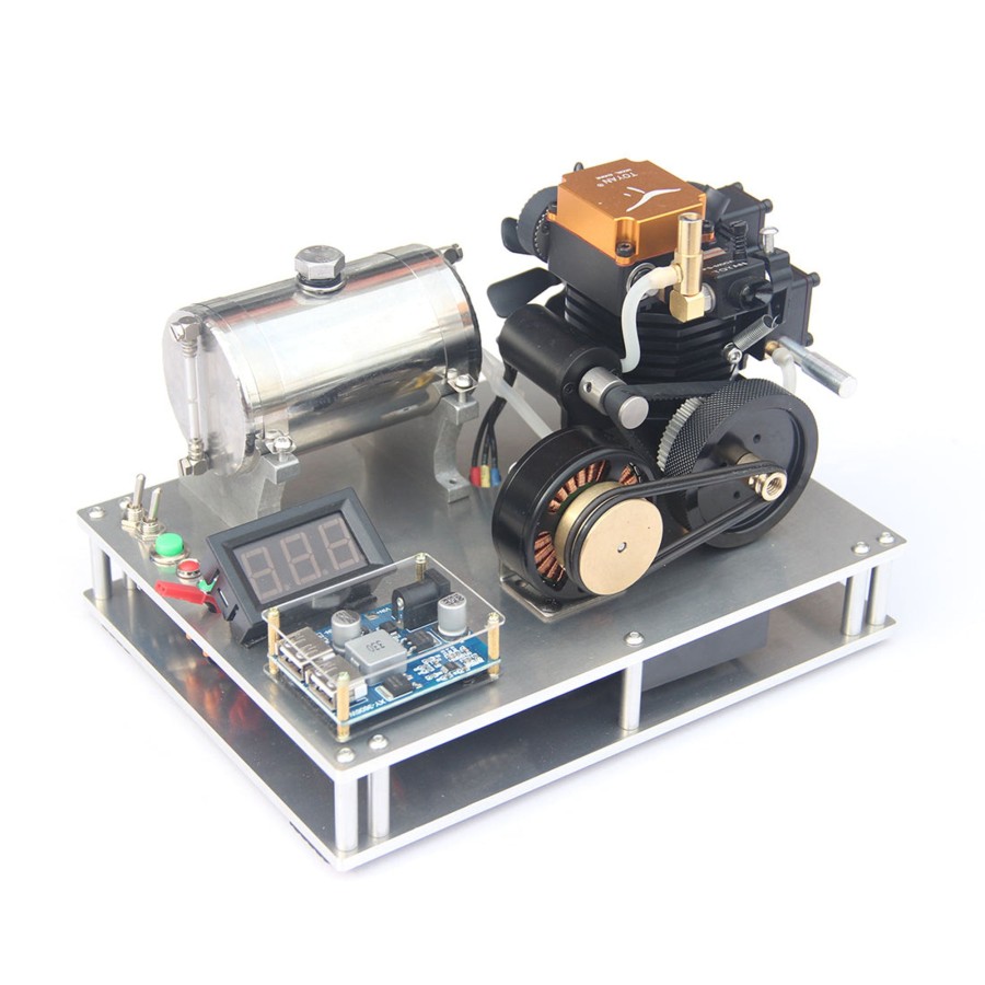 Model Engine Engine DIY | Toyan Single Cylinder 4-Stroke Assembled Methanol Engine Generator Model With Voltage Digital Display And 12V / 5V Dual Usb Voltage Stabilizer