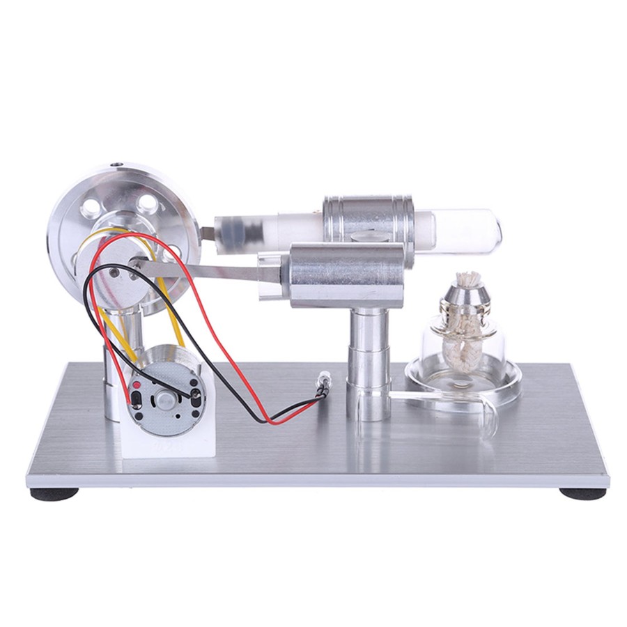 Diy Engine enginediy | Stirling Engine Kit Single Cylinder External Combustion Stirling Engine Model With Electricity Generator Led Enginediy