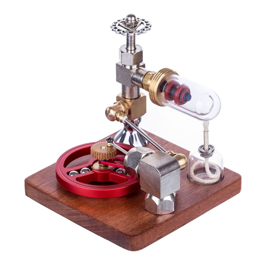 Stem Model enginediy | Enjomor Speed-Controlled Single Cylinder Stirling Engine Model With Ball Bearing Flywheel - Stem Toys