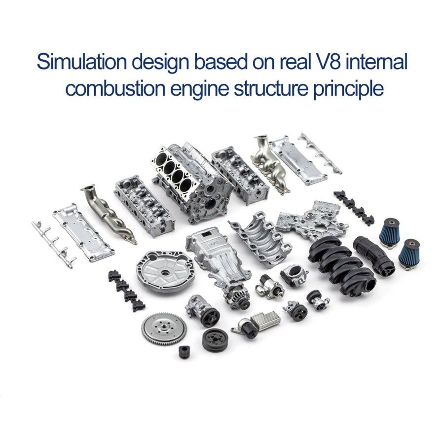 Model Engine EngineDIY | V8 Engine Model Kit That Works - Build Your Own V8 Engine - V8 Engine For Capra Vs4-10