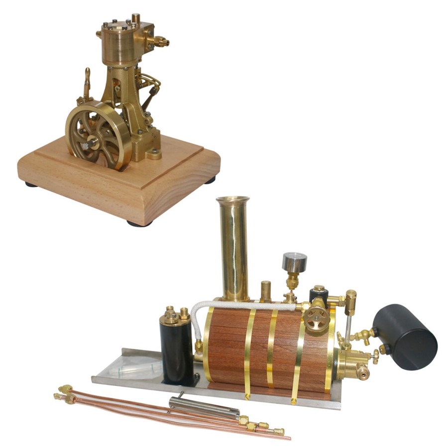 Model Engine enginediy | 1.85Cc Retro Vertical Single-Cylinder Reciprocating Double-Acting Model Steam Engine With 200Ml Steam Boiler