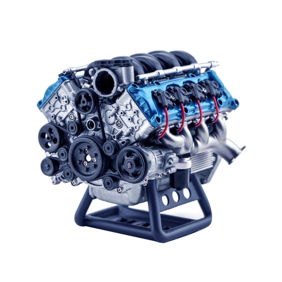 Stem Model enginediy | V8 Engine Model Kit That Works - Build Your Own V8 Engine - Paint Your Own V8 Engine -Mad Rc V8 Engine For Capra Vs4-10 Pro