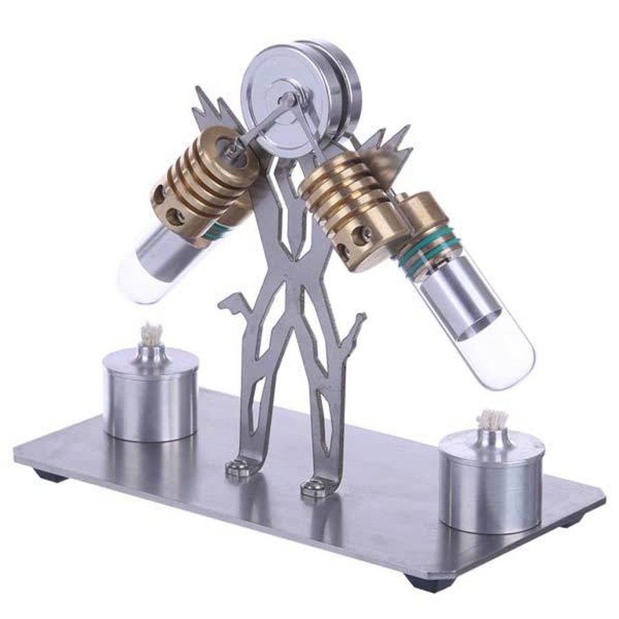 Model Engine enginediy Stirling Engine & Parts | Stirling Engine Kit V2 2 Cylinder Stirling Engine Motor Model Education Toy