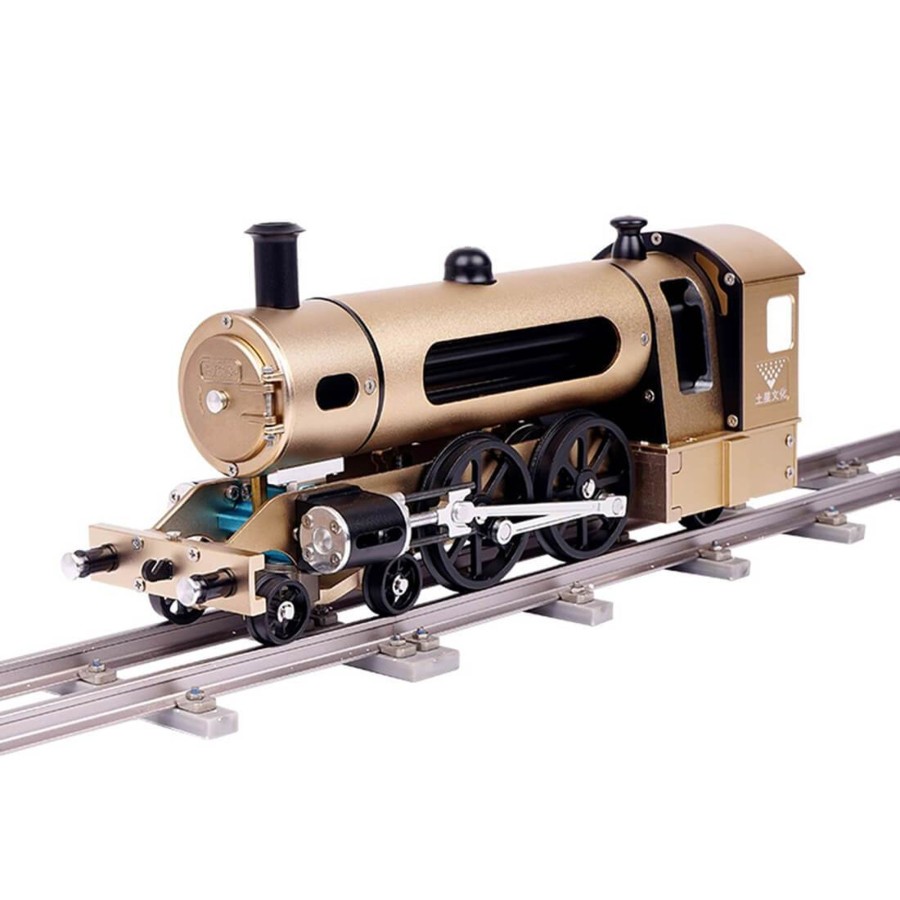 Diy Engine enginediy | Teching Steam Locomotive Train Assembly Engine Full Metal Hardest Build Kit With Track Gift Collection - 387Pcs