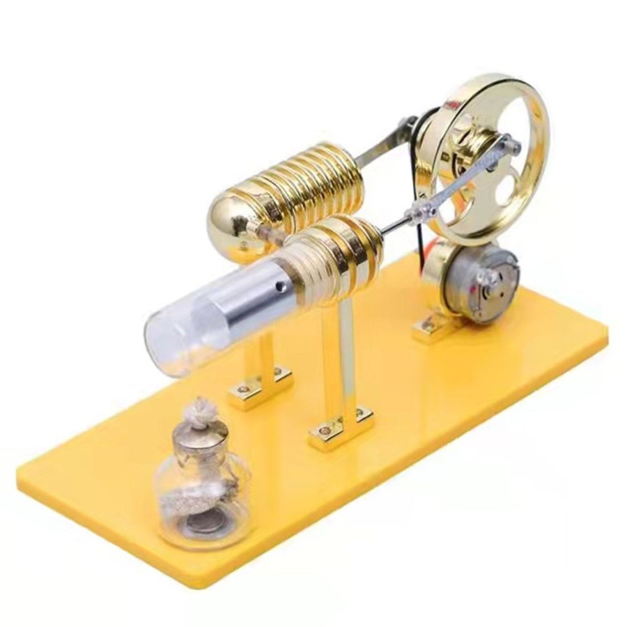 Stem Model Engine DIY | Enjomor Gamma Stirling Engine Kit Generator Model With Led Lights - Gift Collection