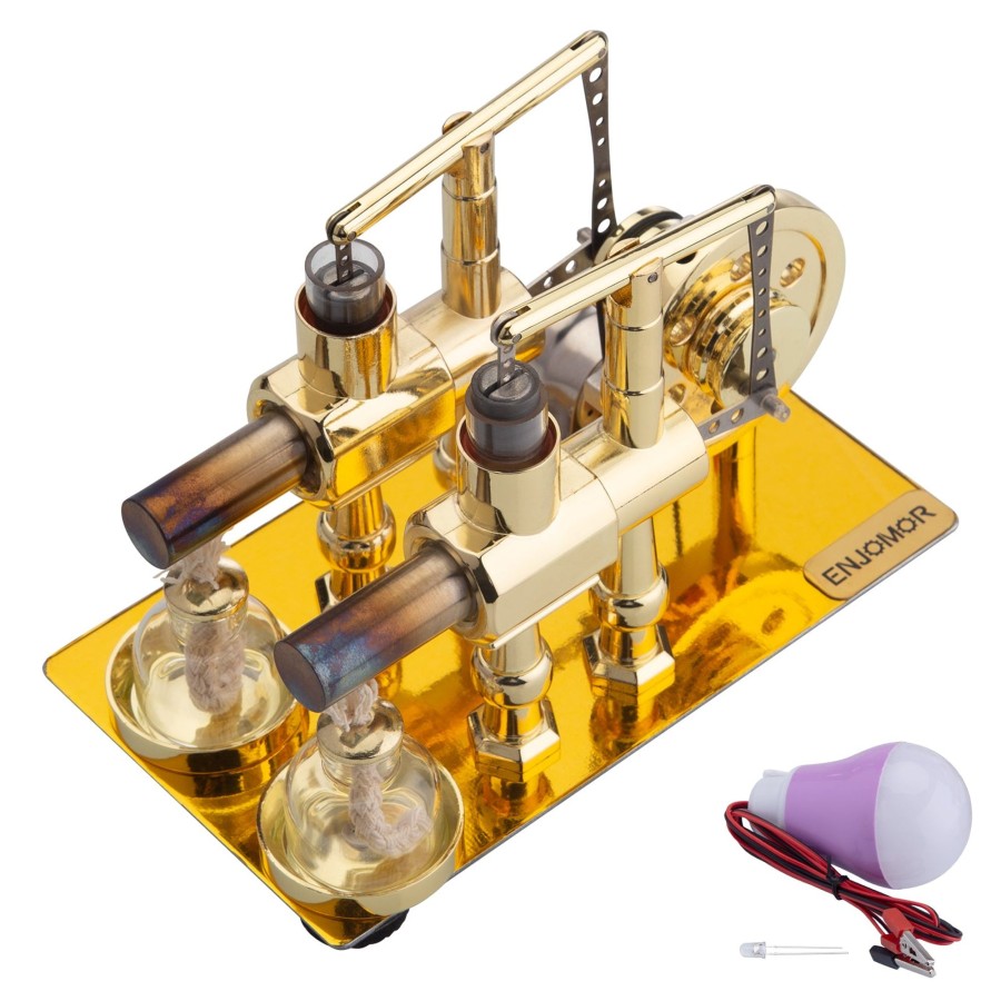 Model Engine enginediy Stirling Engine & Parts | Enjomor Hot Air Balance Stirling Engine Model With Led Bulb - Gift Collection