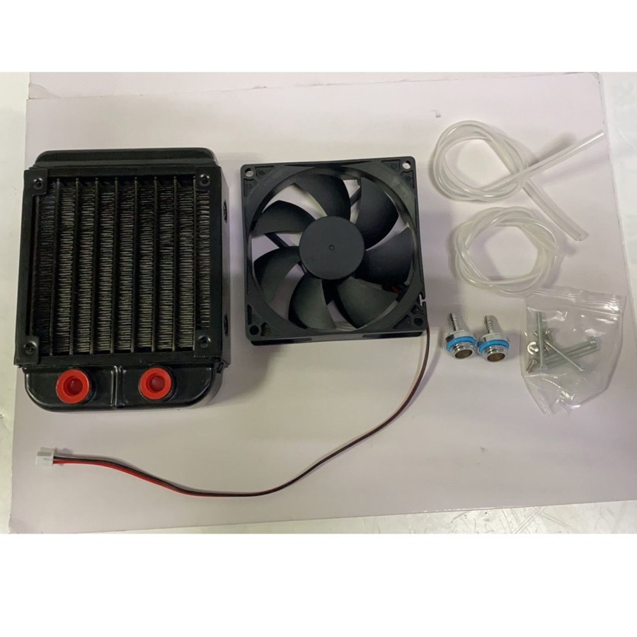 Model Engine Engine DIY | Water Cooled Radiator Cooling Fan Kit For 32Cc Inline Four Cylinder Water Cooled Gasoline Engine