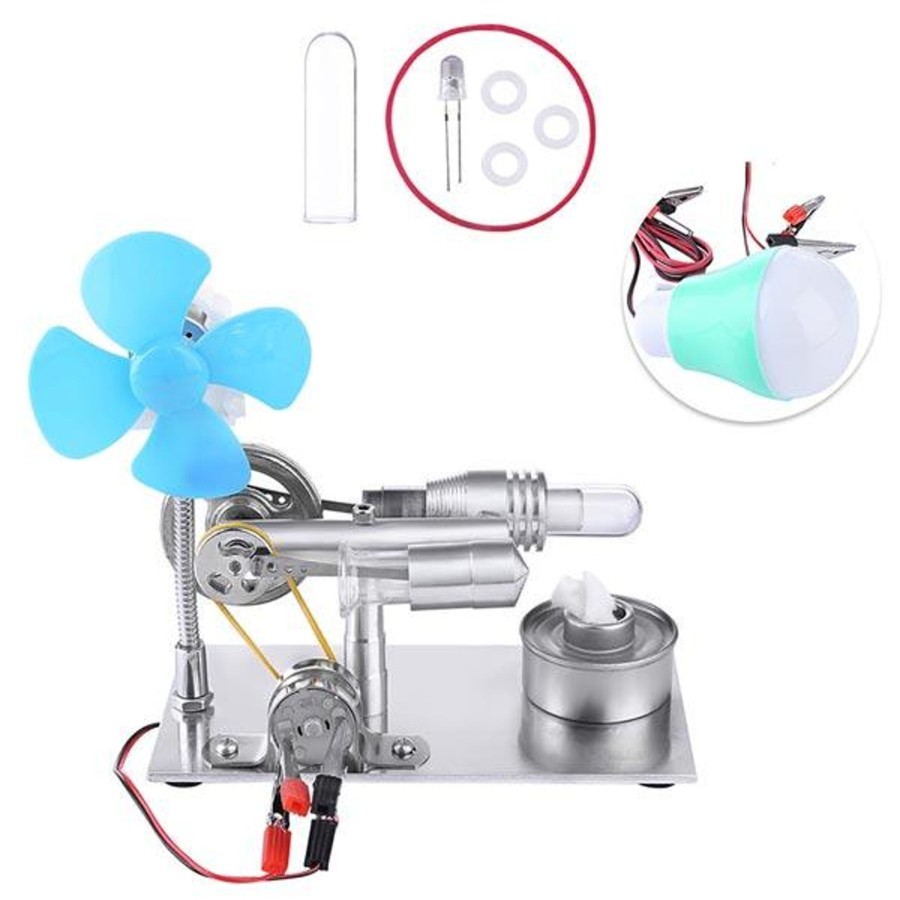 Model Engine enginediy Stirling Engine & Parts | Stirling Engine Model With Fan And Bulb Electricity Generator Educational Toy - Enginediy