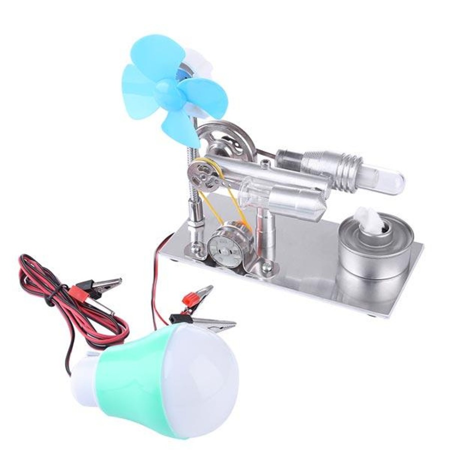 Model Engine enginediy Stirling Engine & Parts | Stirling Engine Model With Fan And Bulb Electricity Generator Educational Toy - Enginediy