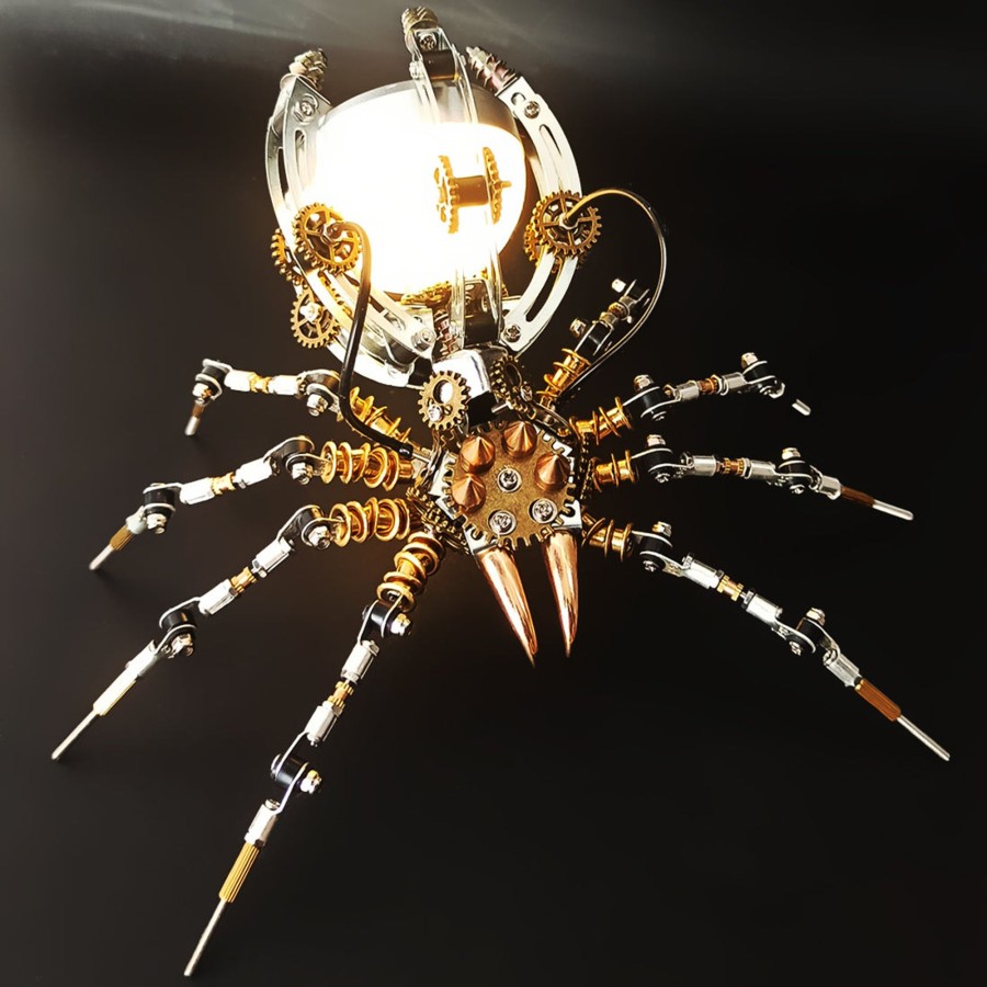 Diy Engine enginediy | 512Pcs Metal Diy Assembly Toys Mechanical Spider With Lamp