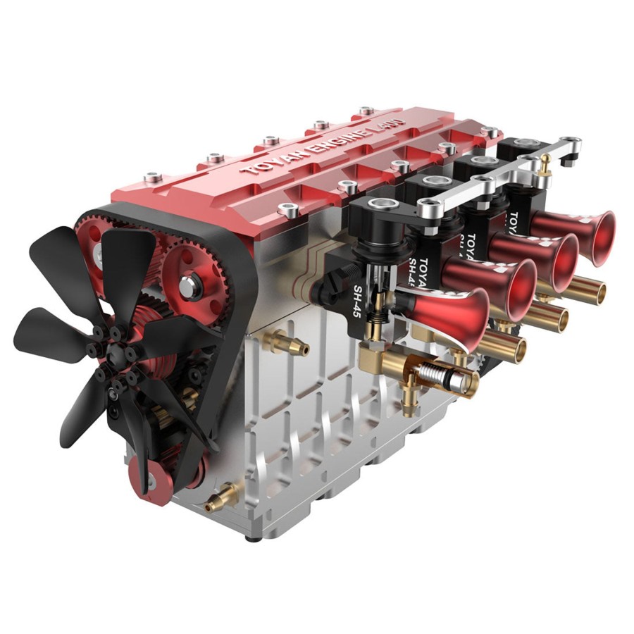 Model Engine enginediy | Toyan Fs-L400 14Cc Inline 4 Cylinder 4 Stroke Water-Cooled Nitro Engine Model For 1:8 1:10 Rc Car Ship Airplane - Kit Version