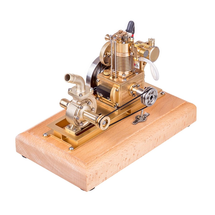 Model Engine enginediy | M16B 1.6Cc Mini 4 Stroke Gasoline Engine Model Horizontal Air-Cooled Single-Cylinder Internal Combustion Engine With Wooden Base