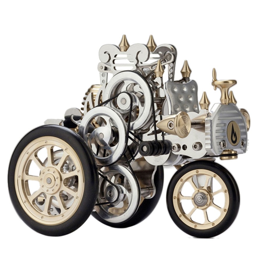 Model Engine enginediy Stirling Engine & Parts | Stirling Engine Car Kit Metal Stirling Engine Retro Tri-Wheel Vehicle Model Craft - 102Pcs