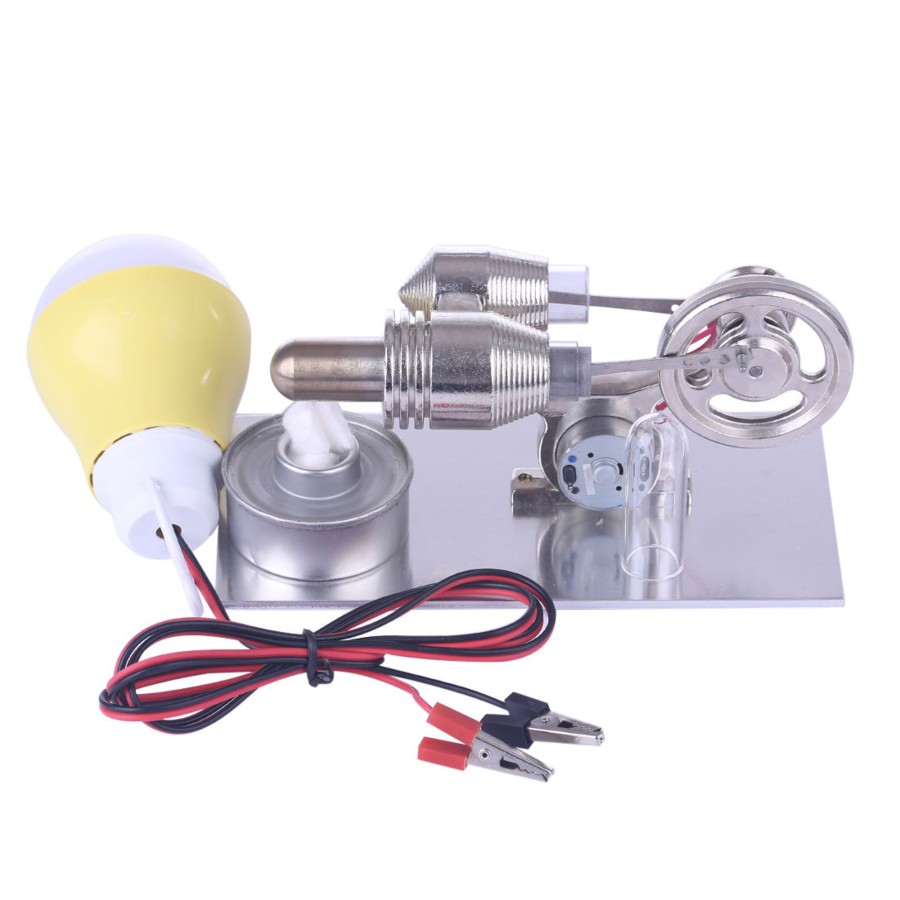 Model Engine Engine DIY Stirling Engine & Parts | Stirling Engine With Generator And Bulb Stirling Motor Model Science Toy