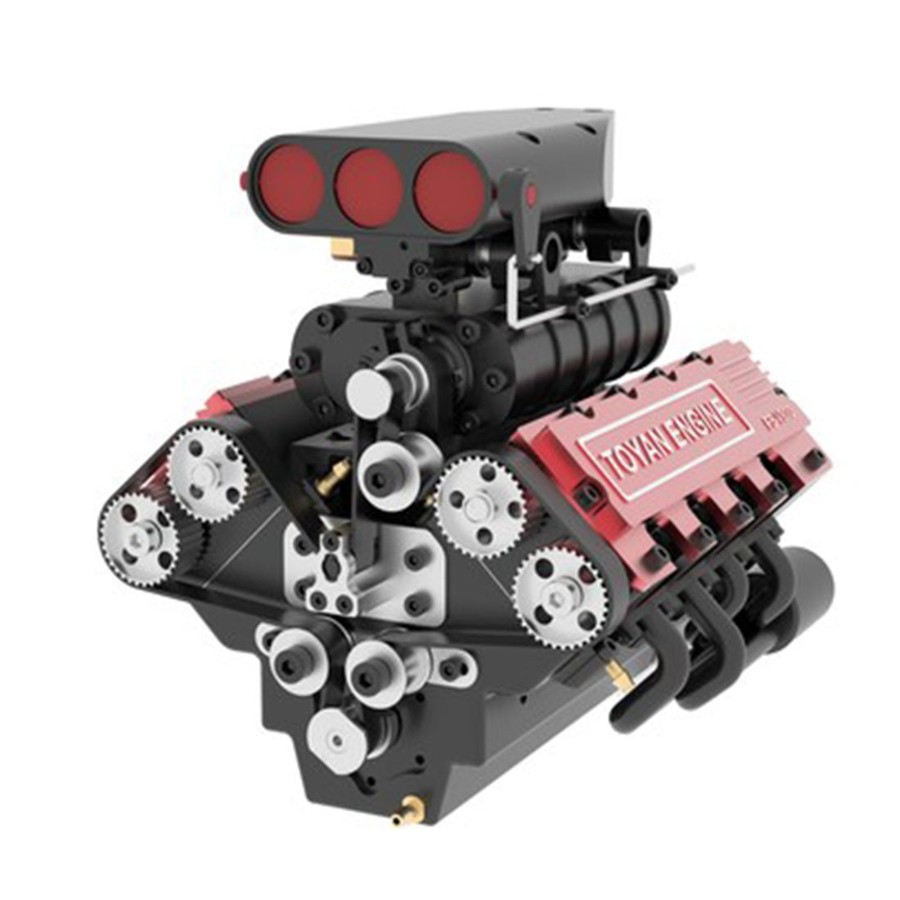 Diy Engine enginediy | Toyan V8 Engine Fs-V800 28Cc Engine Model Kit With Supercharger Accessories That Works