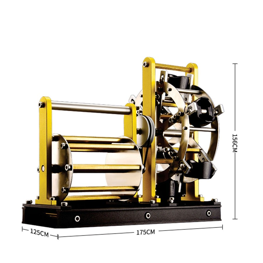 Diy Engine Engine DIY | Waterwheel That Works - Water Wheel Model Kit - Teching Waterwheel Diy Assembly 3D Metal Mechanical Puzzle Energy Education Collection 202Pcs