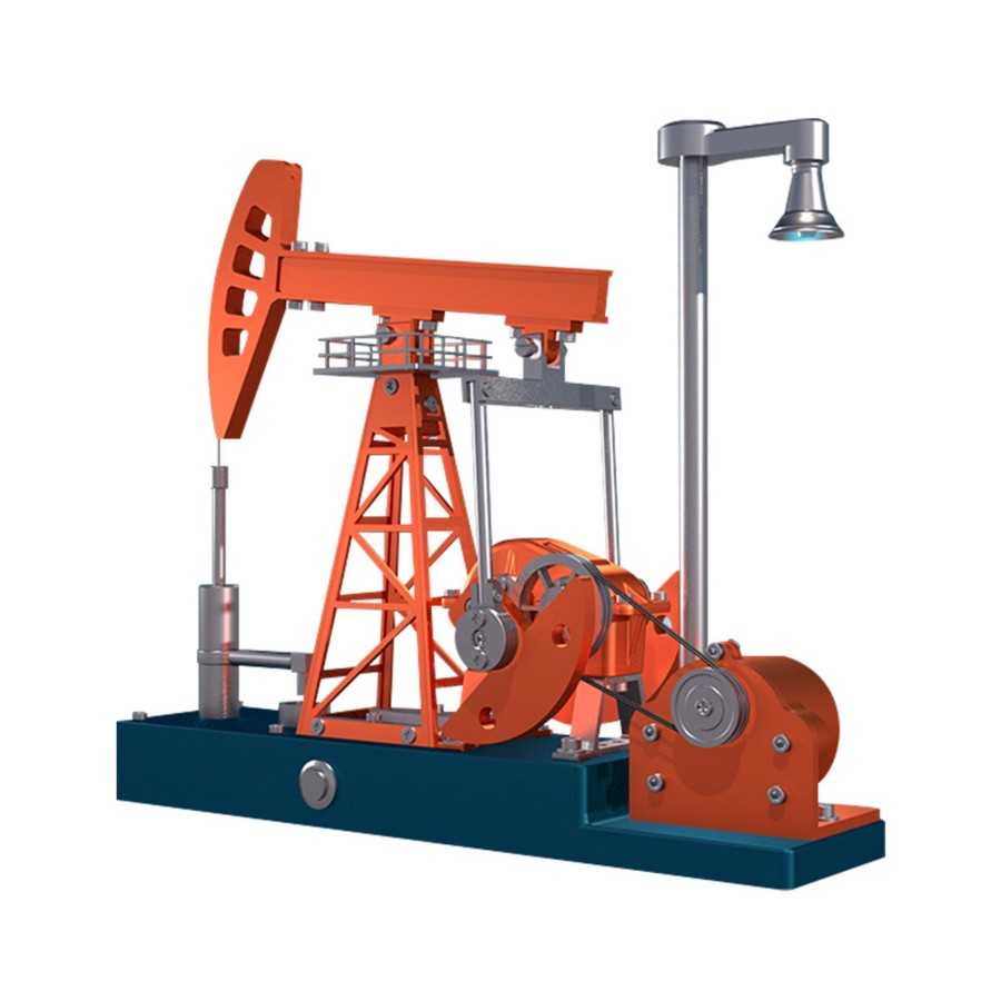 Diy Engine enginediy | Pumping Unit That Works - Oil Pump Jack Model Kit - Teching 3D Metal Oilfield Working Equipment With Light Oil Rig Educational Toys Collection 219Pcs