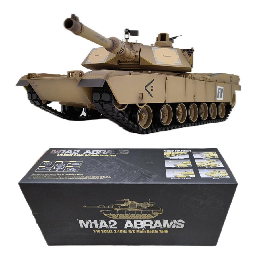 Rc Engine & Model enginediy | 1/16 Rc Tank 2.4G M1A2 Rc Main Battle Tank Military Model (Upgraded Version/Yellow Ochre)