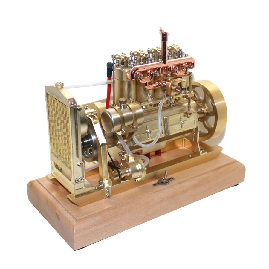 Model Engine enginediy | H75 12Cc Vertical 4-Cylinder Ohv Gas Engine Internal Combustion Engine Tractor Engine Model With Mechanical Speed Limit Complete Water Circulation Cooling System