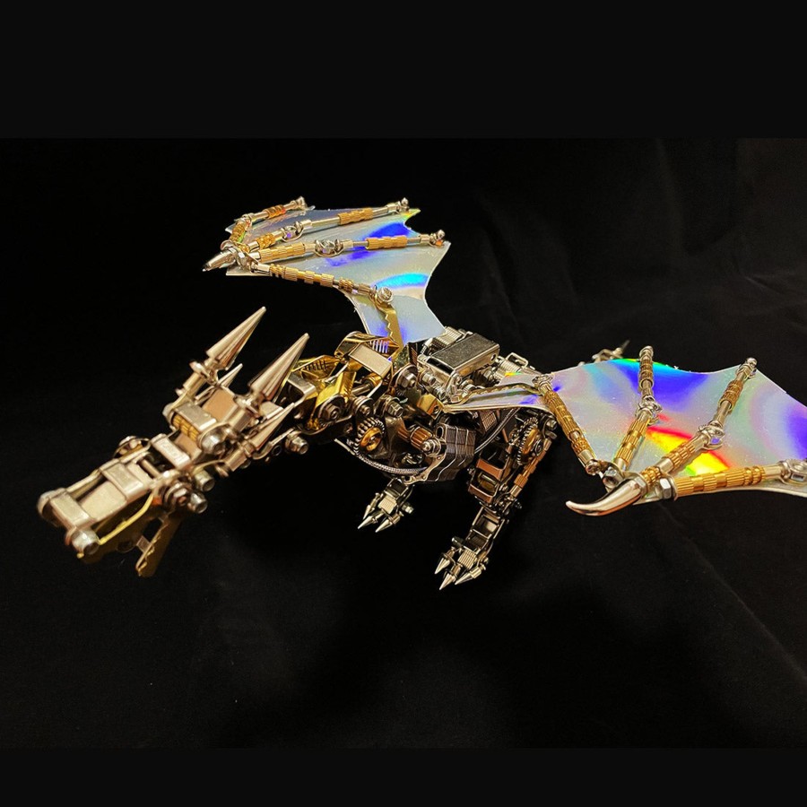 Diy Engine enginediy | 3D Metal Mechanical Steampunk Fly Dragon Crafts Diy Assembly Model Kit Art Device-600Pcs+