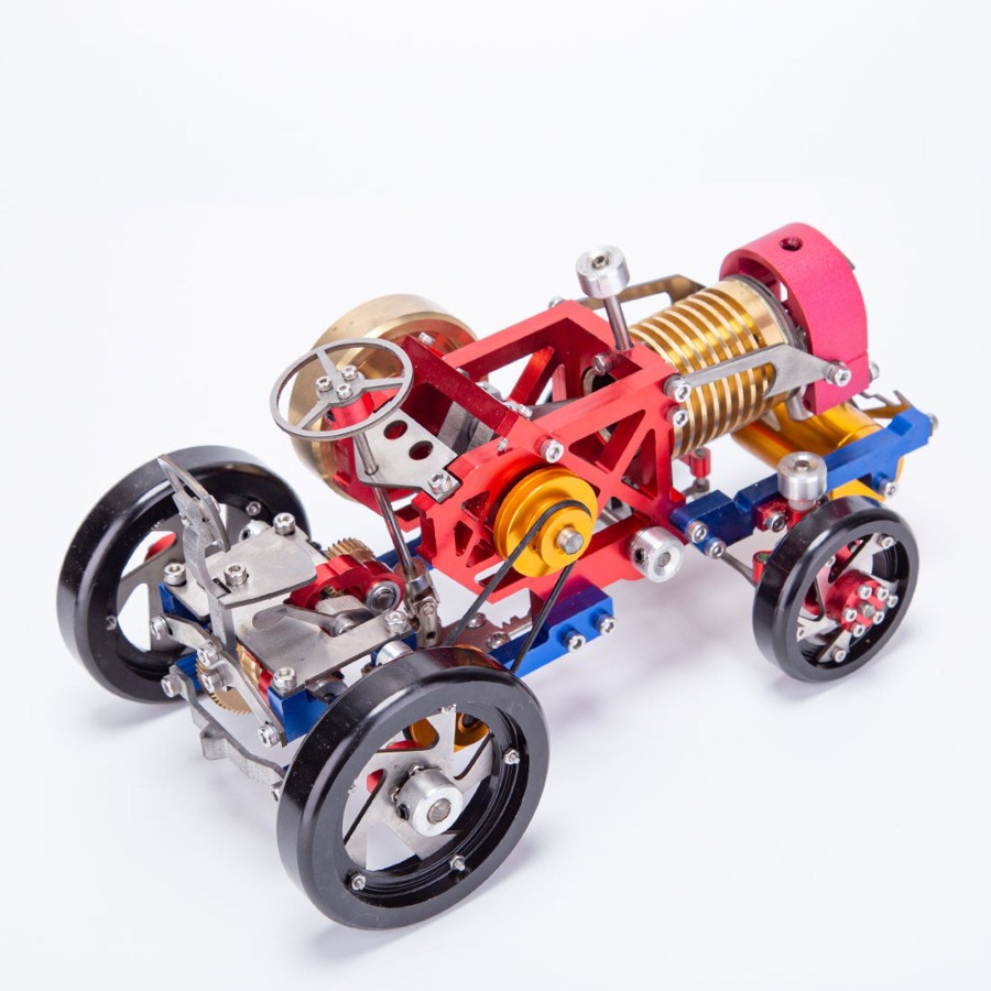 Model Engine enginediy Vacuum Engine | Flame Eater Vacuum Engine Stirling Wheel Tractor Model Educational Mechanical Vehicle Artwork