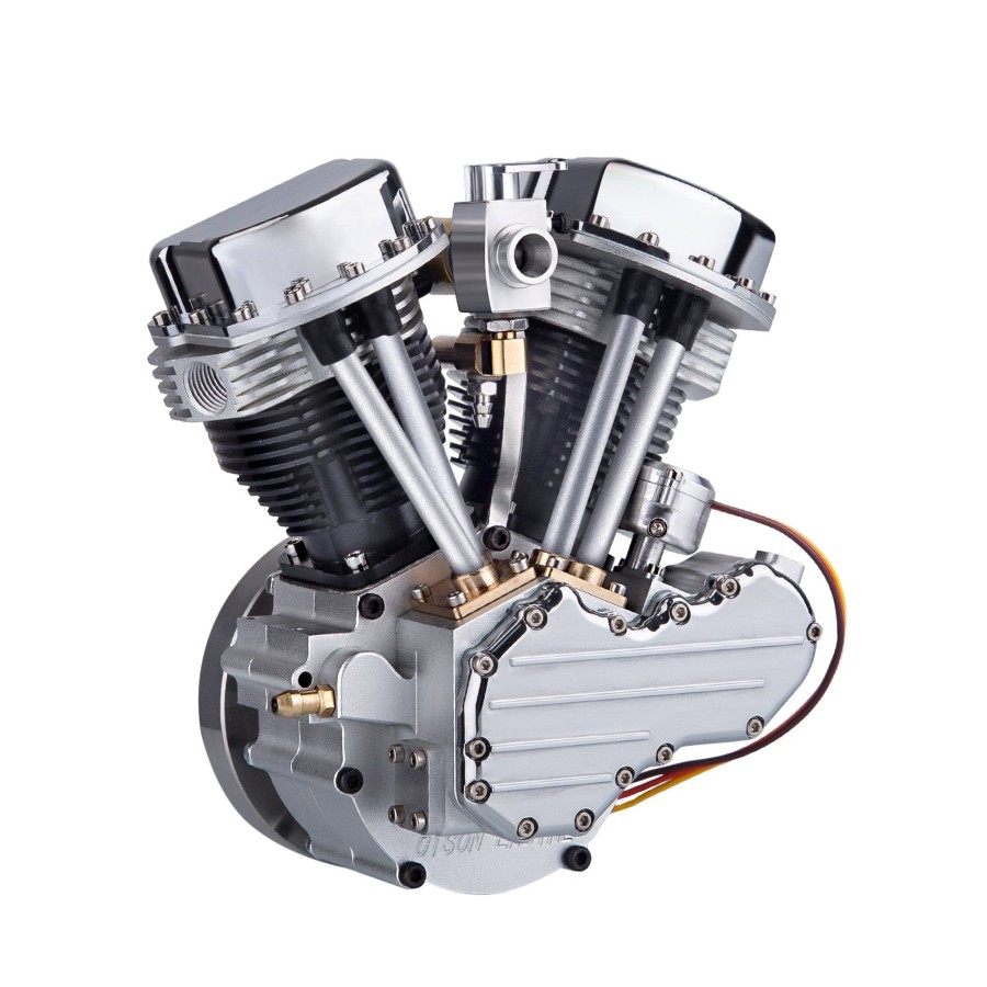 Model Engine enginediy | Cison Fg-Vt9 9Cc V-Twin V2 Engine 4-Stroke Dual Black Cylinder 4-Stroke Air-Cooled Motorcycle Gasoline Engine