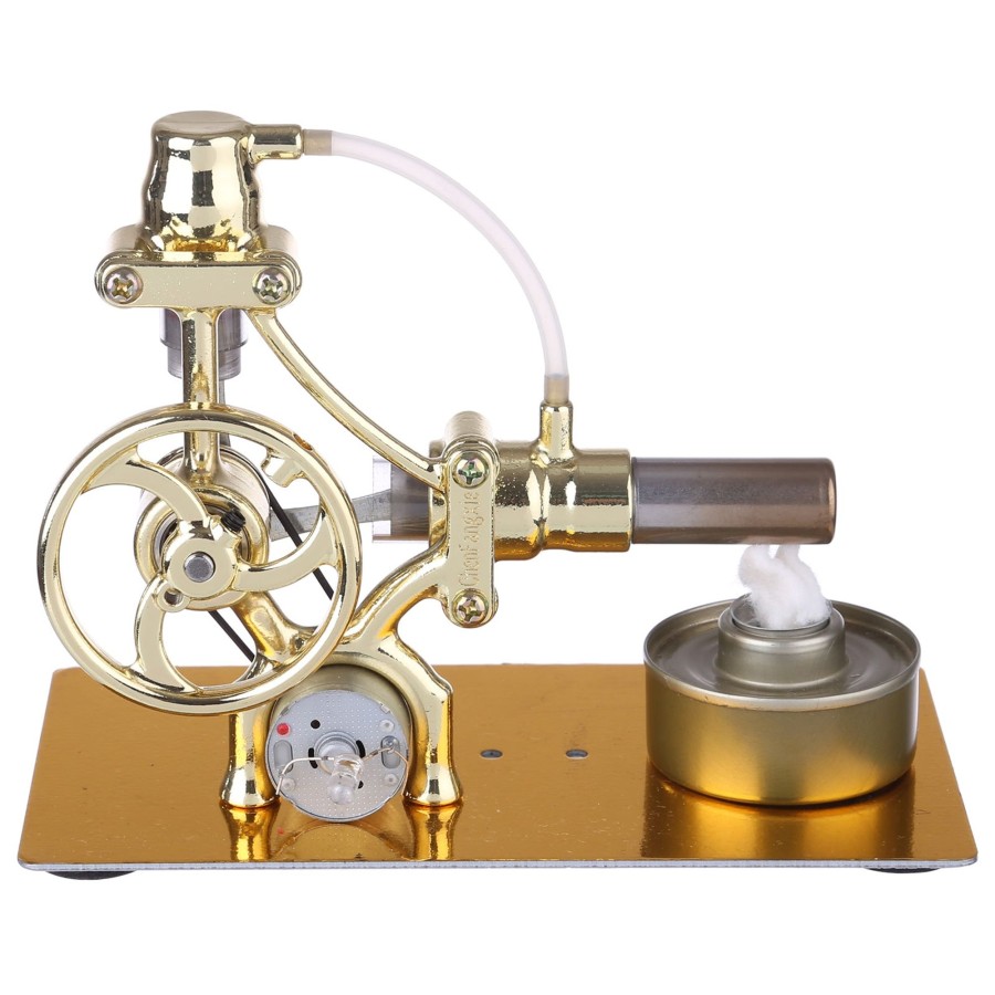 Model Engine enginediy Single Cylinder Stirling Engine | L-Type Single-Cylinder Stirling Engine Generator Model With Led Diode Science Experiment Teaching Model Toy Collection