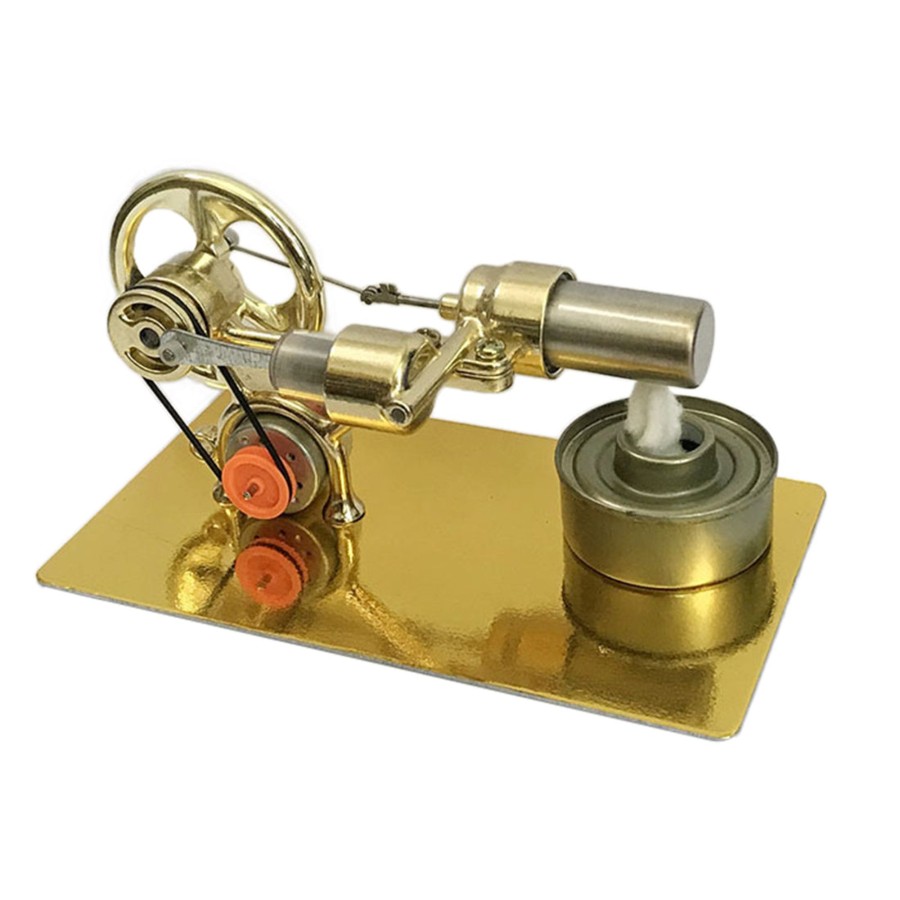 Diy Engine enginediy | Single Cylinder Stirling Engine Model Kit With Led For Science Experiment