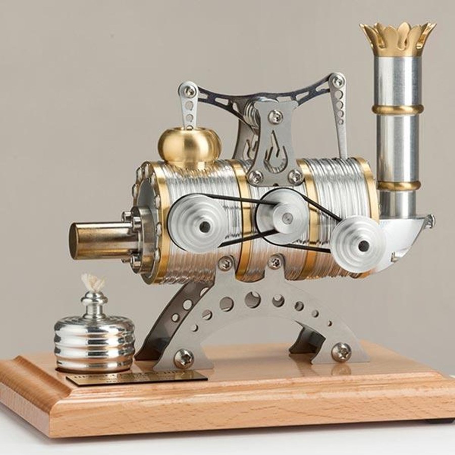 Model Engine enginediy Single Cylinder Stirling Engine | Stirling Engine Kit 2500Rpm Boiler Design Assembly Mechanism Stirling Engine Kit- Enginediy