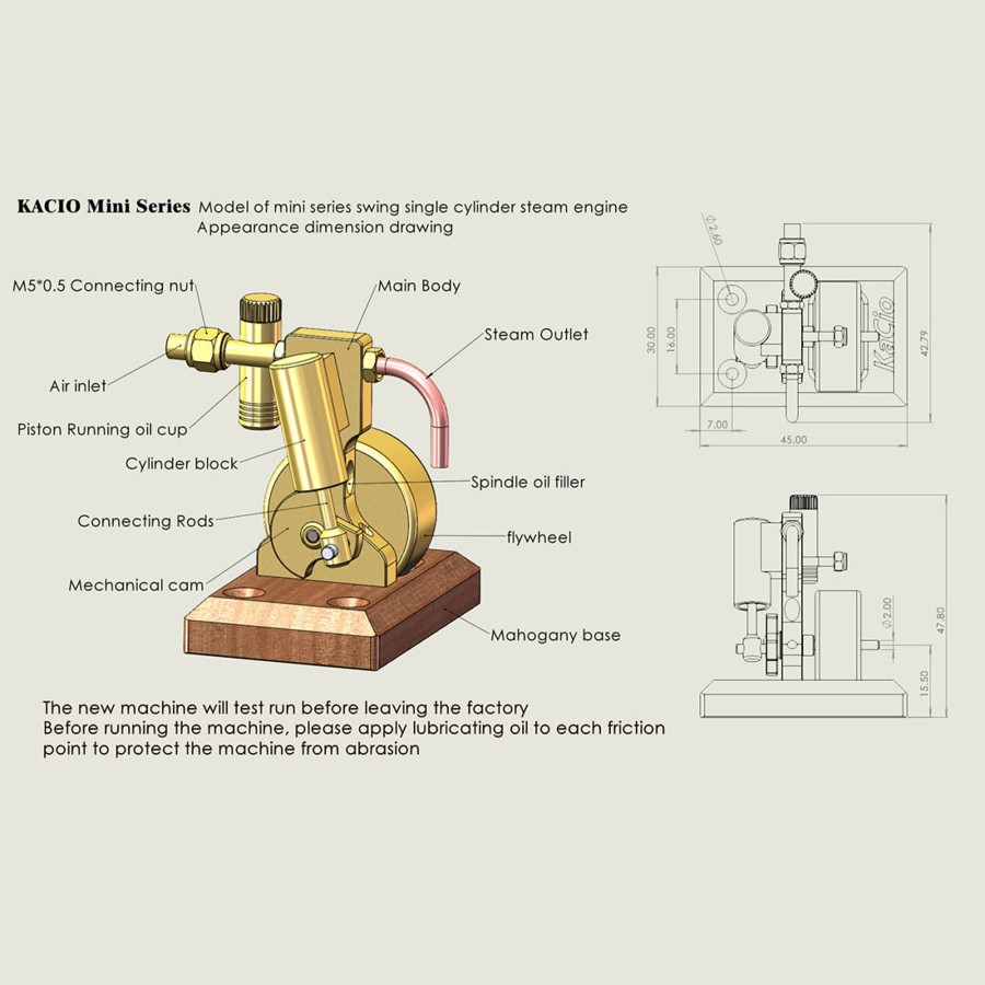 Model Engine Engine DIY | Mini Single Cylinder Swing Steam Engine Model Without Boiler