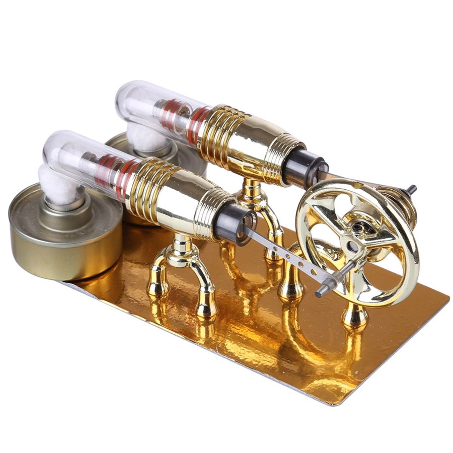 Stem Model enginediy | Enjomor 2 Cylinder Stirling Engine Model - Stem Toy