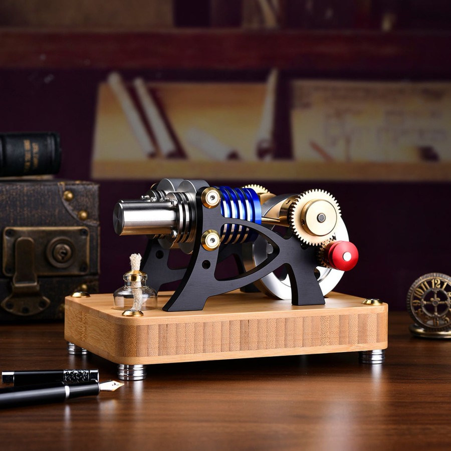 Diy Engine enginediy | Enjomor -Type Double-Cylinder Double-Piston Hot Air Stirling Engine Model Toy Gift For Science And Education Machinery Enthusiasts