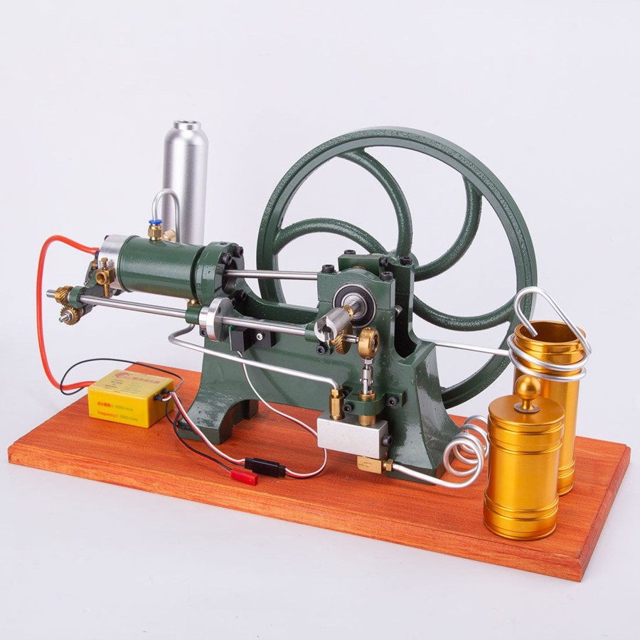 Model Engine enginediy | Retrol Horizontal Mill Engine Stationary Steam Engine Hot-Bulb Engine Look 4-Stroke Water-Cooling Gasoline Engine Ic Engine Model