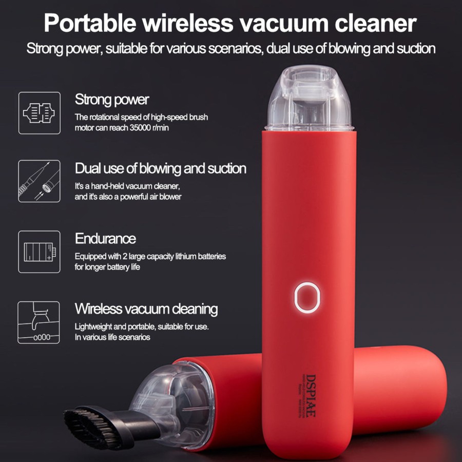 Accessories Engine DIY | Portable Wireless Vacuum Cleaner With Dual Suction Heads For Blowing And Vacuuming