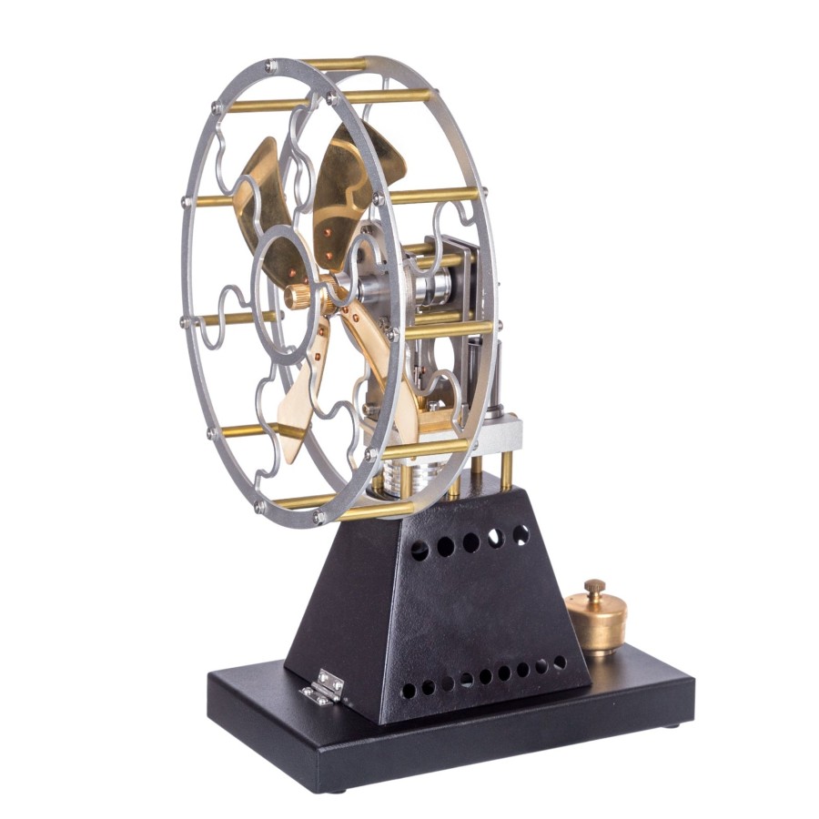 Model Engine enginediy Stirling Engine & Parts | Enjomor Vintage 4-Blade Heat Powered Thermal Stove Fan Stirling Engine Physics Science Experiment Toy