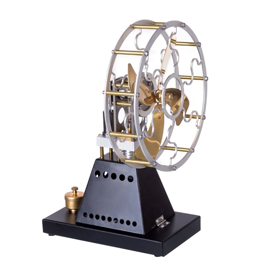 Model Engine enginediy Stirling Engine & Parts | Enjomor Vintage 4-Blade Heat Powered Thermal Stove Fan Stirling Engine Physics Science Experiment Toy