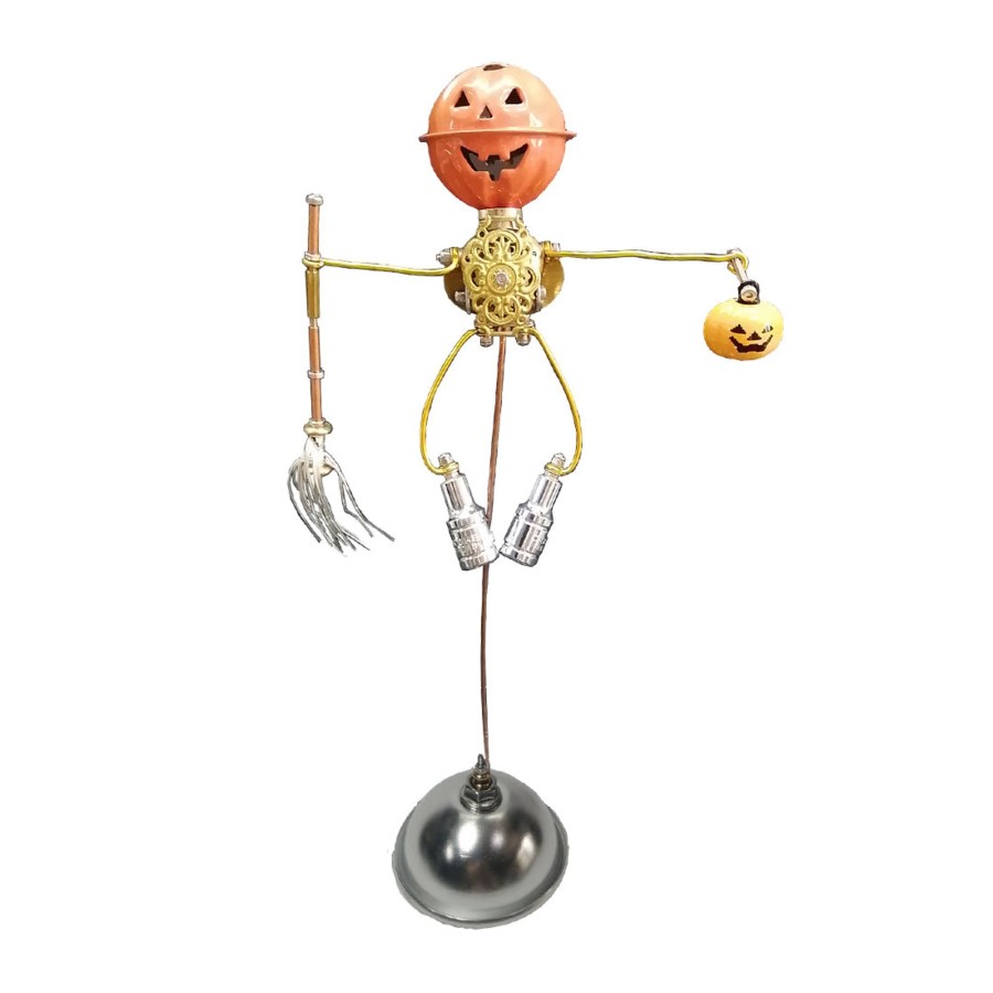 Diy Engine enginediy | 3D Pumpkin Scarecrow Mechanical Steampunk Metal Assembly Animal Model Creepy Halloween Decor