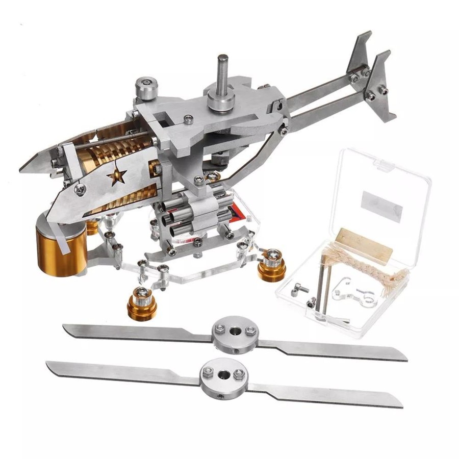 Model Engine Engine DIY Stirling Engine & Parts | Stirling Engine Kit Helicopter Design Vacuum Engine Model Gift Collection