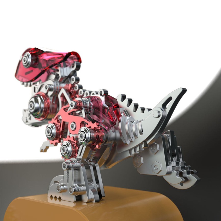 Diy Engine EngineDIY | 3D Metal Mechanical Dinosaur Model Kit Diy Tyrannosaurus Rex Assembly Model - 160Pcs