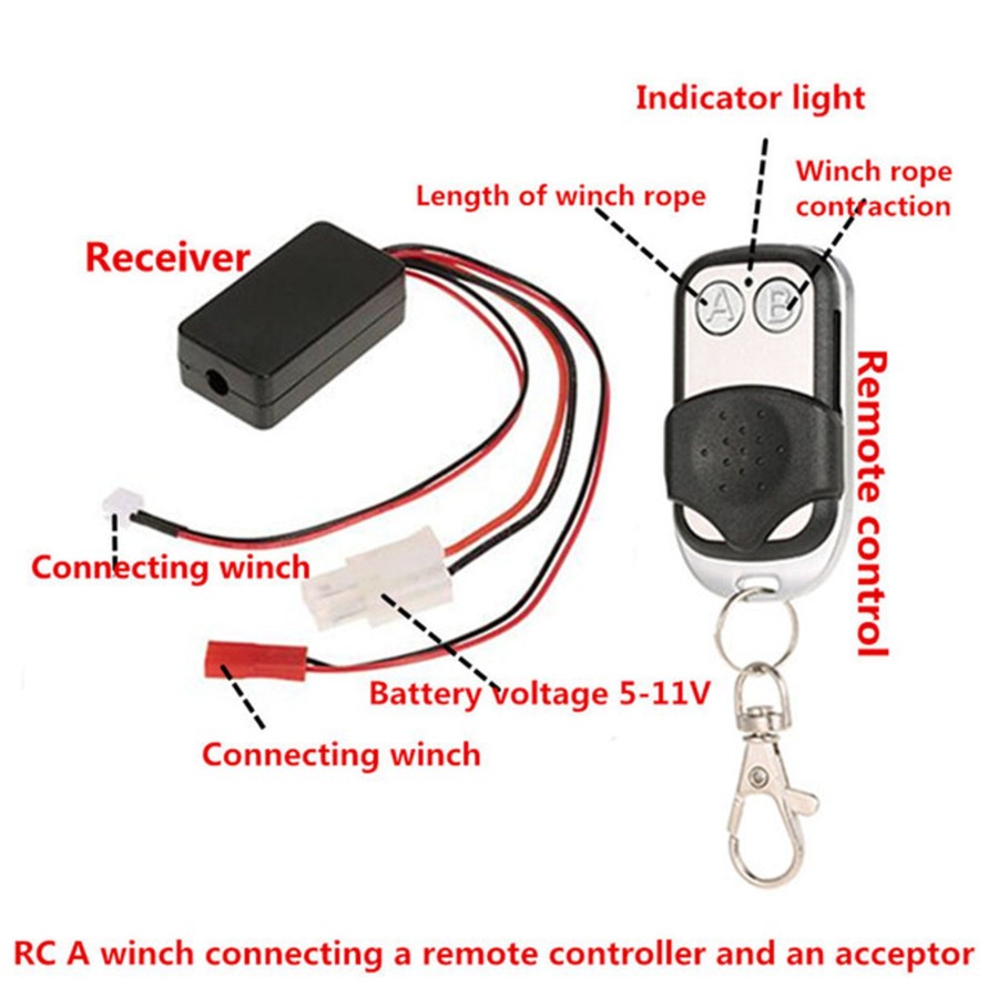 Accessories Engine DIY | Rc Climbing Car Model Car Winch Remote Control Wireless Rc System Receiver For Hsp Axial Scx10/Tamiya Cc01/Traxxas/Redcat/Hpi