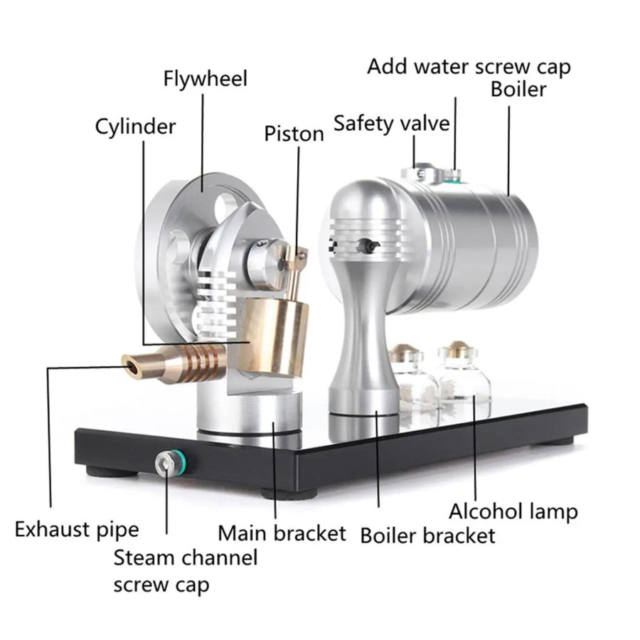 Model Engine enginediy | Retro Steam Engine Model With Bootable Steam Heating Boiler Steam Engine Science Toy - Enginediy