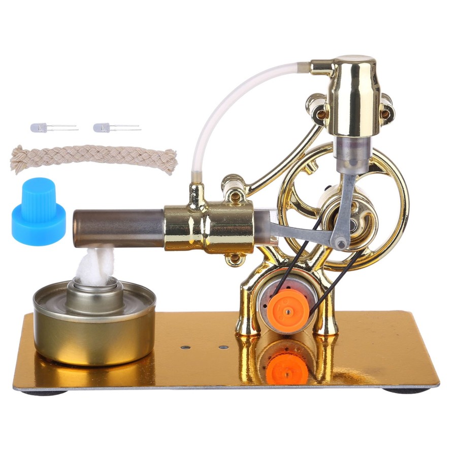 Model Engine enginediy Stirling Engine & Parts | L-Type Single-Cylinder Stirling Engine Generator Model With Led Diode Science Experiment Teaching Model Toy Collection